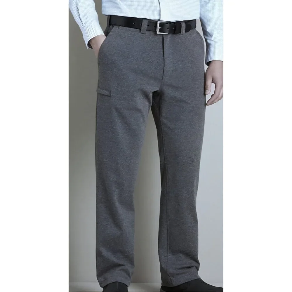 Duluth Trading Travel Pants Flex Incog- Chino Soft Knit Stretch Comfy 38x30 Grey